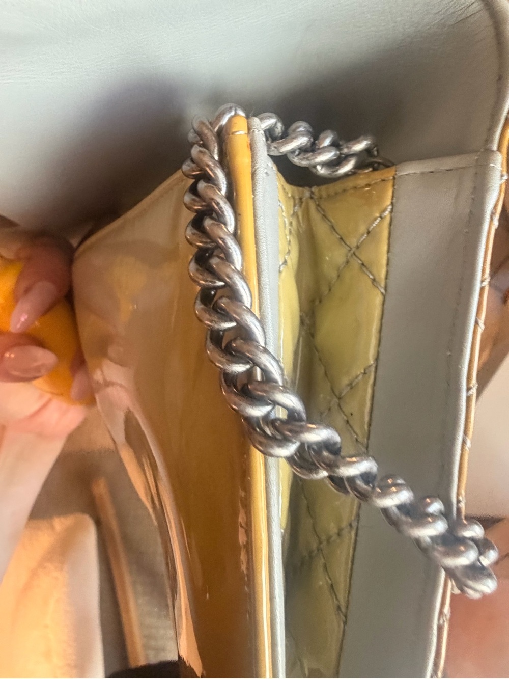 Chanel Boy Wallet on Chain WOC Patent Leather Sample Piece - Picture 6 of 12